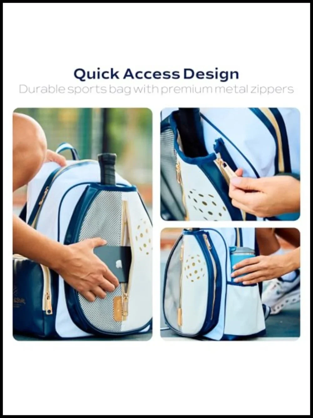 Pickleball Backpack with Paddle Holder Large Capacity Lightweight